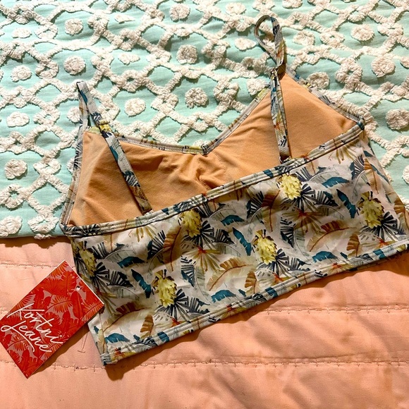 KORTNI JEANE Swim Top “palm bananas” Sz S - NWT - Picture 3 of 5